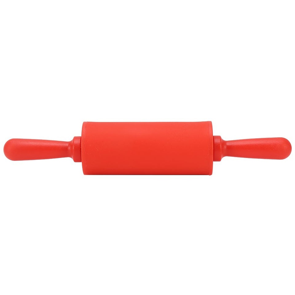 Rodillo amasar de silicona antiadherente silicona de grado alimenticio Masa Palo de amasar 23cm para Hornear Pizza,Pie,Cookies y Cualquier Trabajo de Pastelería(Red)
