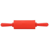 Rodillo amasar de silicona antiadherente silicona de grado alimenticio Masa Palo de amasar 23cm para Hornear Pizza,Pie,Cookies y Cualquier Trabajo de Pastelería(Red)