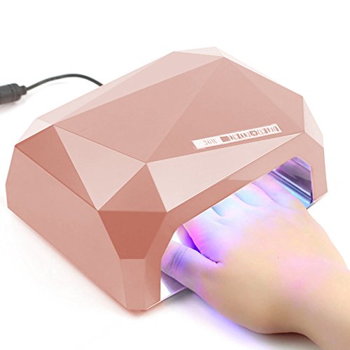 Perfect Summer Pro 36W LED/UV Nail Lamp Dryer for finger and Toe Nail Polish Curing Light for Gel Nail Polish (Champagne Color)