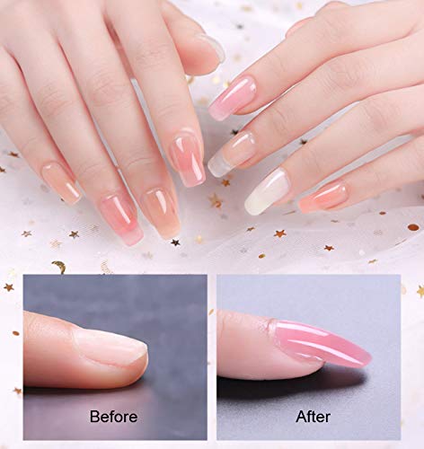 Vilamon 6PCS Poly Acrilico Gel de Extensión Gel Construcción Cleaner Plus Topcaot Base Coat Kit para Manicura Pedicura