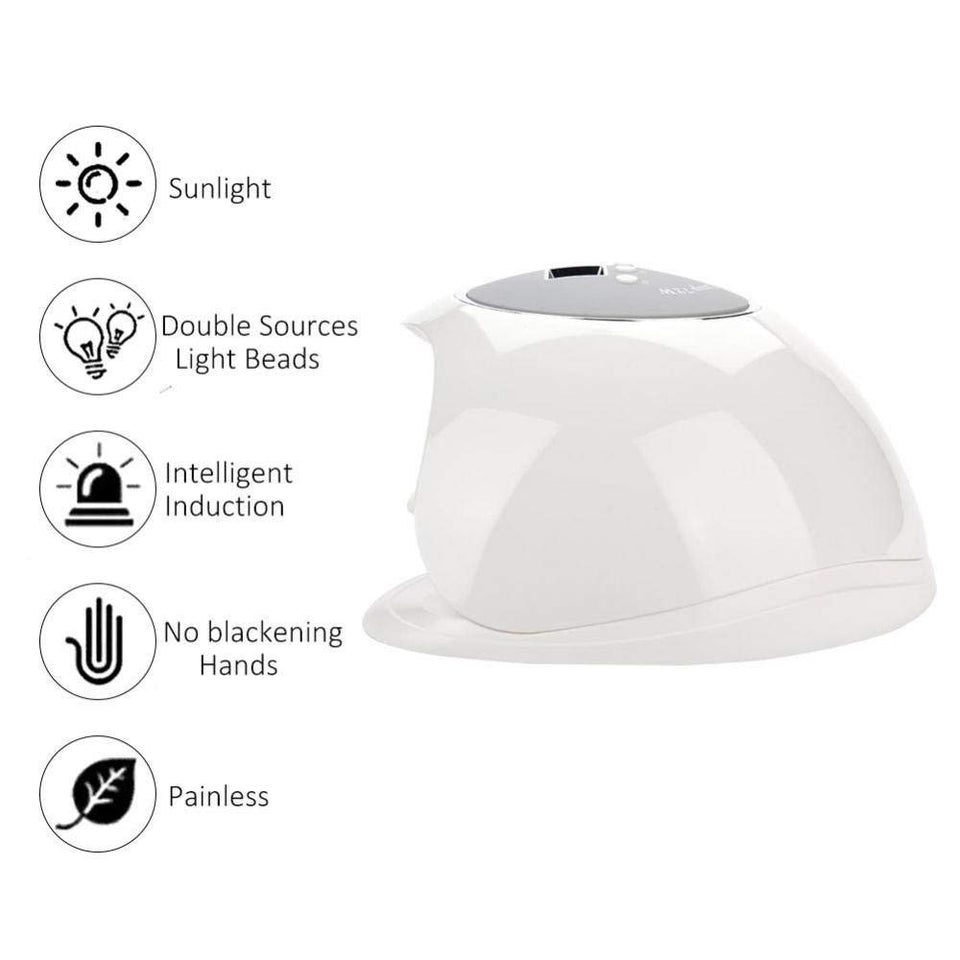 Yotown 72 W Lámpara de Uñas UV LED Secador de Uñas de Gel Polaco Secado Curado Manicura Herramienta 10 Segundos de Secado Rápido, Modo indoloro(Blanco)