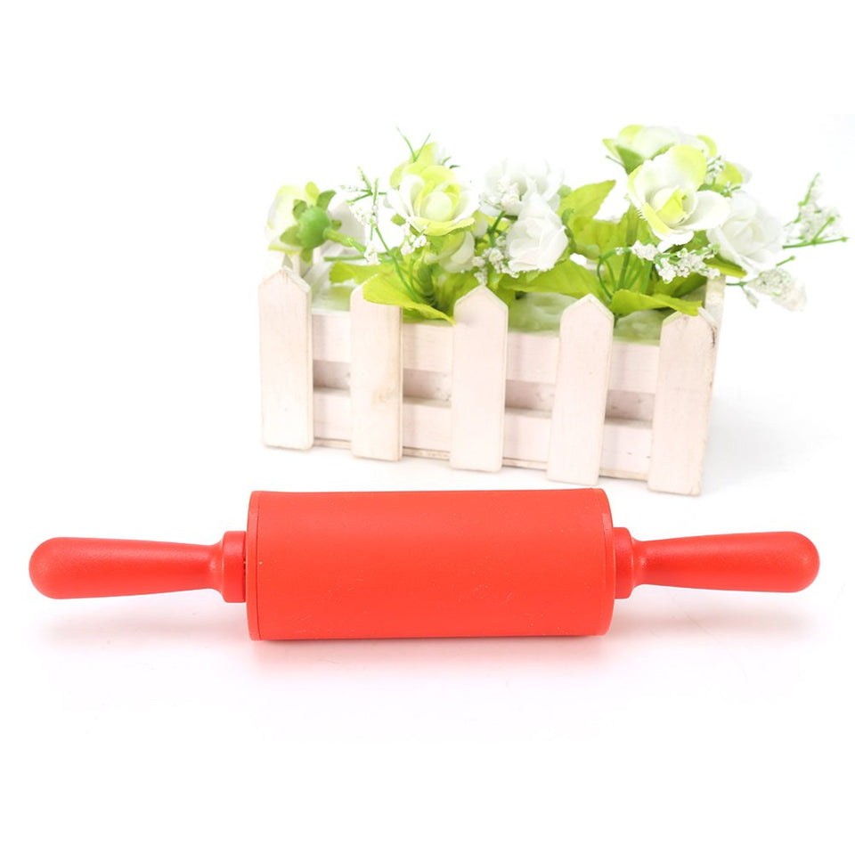 Rodillo amasar de silicona antiadherente silicona de grado alimenticio Masa Palo de amasar 23cm para Hornear Pizza,Pie,Cookies y Cualquier Trabajo de Pastelería(Red)