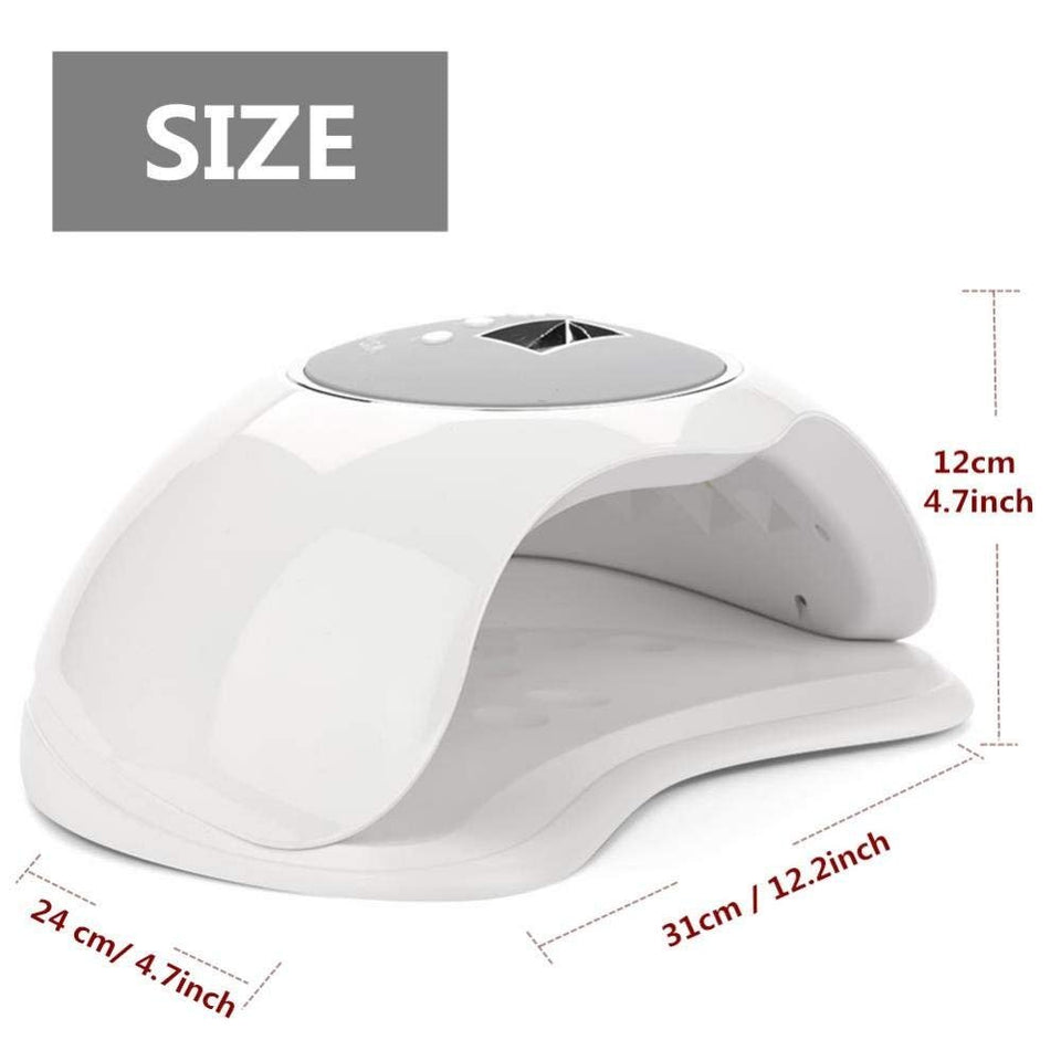 Yotown 72 W Lámpara de Uñas UV LED Secador de Uñas de Gel Polaco Secado Curado Manicura Herramienta 10 Segundos de Secado Rápido, Modo indoloro(Blanco)