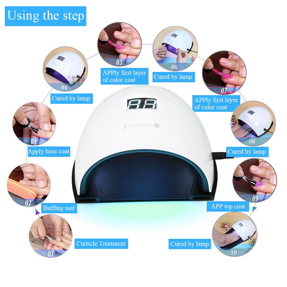 Lámpara de Uñas UV Filfeel Secador de Uñas UV Máquina de Uñas de Arte Herramientas para Uñas Polaco de Gel de Curado con Sensor Inteligente Herramienta de Manicura Pedicura(US Plug)