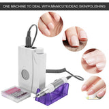Manicura Uñas Máquina Eléctrica Pulido Uña 30000 RPM con la Pantalla de visualización y 6 pcs clavo taladro Recargable Herramienta Nail Arte Kit profesional para Belle de Salon Manicura y Pedicura