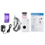 Manicura Uñas Máquina Eléctrica Pulido Uña 30000 RPM con la Pantalla de visualización y 6 pcs clavo taladro Recargable Herramienta Nail Arte Kit profesional para Belle de Salon Manicura y Pedicura