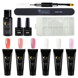 Vilamon 6PCS Poly Acrilico Gel de Extensión Gel Construcción Cleaner Plus Topcaot Base Coat Kit para Manicura Pedicura