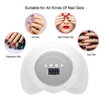 Yotown 72 W Lámpara de Uñas UV LED Secador de Uñas de Gel Polaco Secado Curado Manicura Herramienta 10 Segundos de Secado Rápido, Modo indoloro(Blanco)