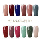Vilamon Kit Uñas de Gel 12PCS Esmalte Semipermanente 36W LED Lámpara Capa Base Capa Superior Kit de Manicura