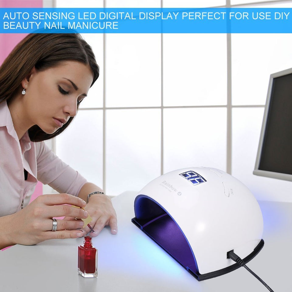 Lámpara de Uñas UV Filfeel Secador de Uñas UV Máquina de Uñas de Arte Herramientas para Uñas Polaco de Gel de Curado con Sensor Inteligente Herramienta de Manicura Pedicura(US Plug)