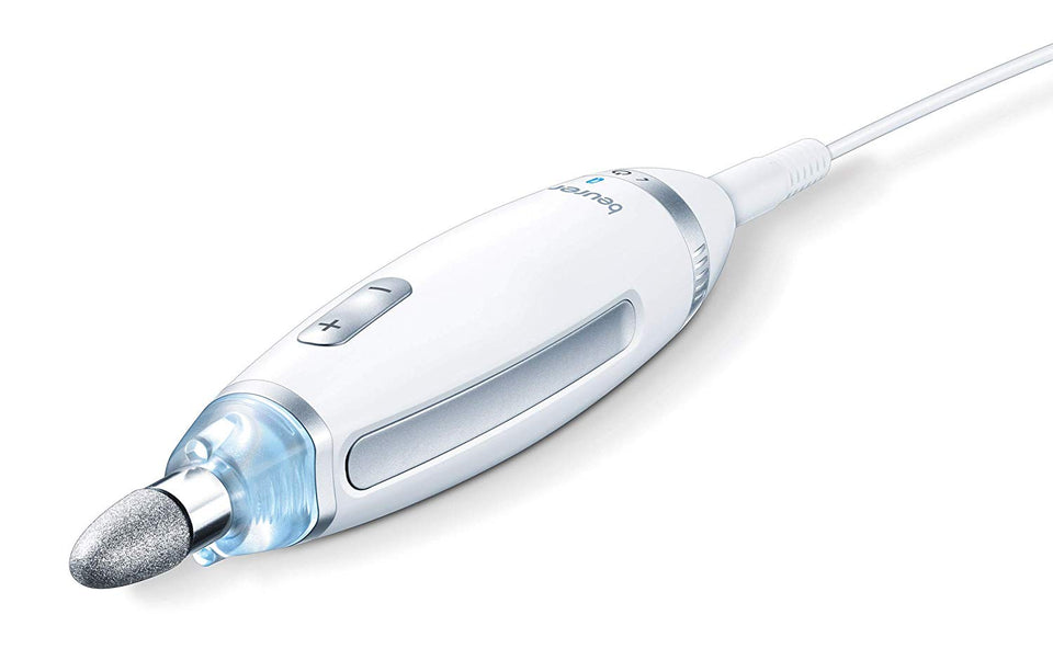 Beurer MP62 sistema de manicura y pedicura profesional para el hogar, 10 accesorios y 10 bandas de lijado, potente kit de taladro eléctrico para uñas, 10 piezas