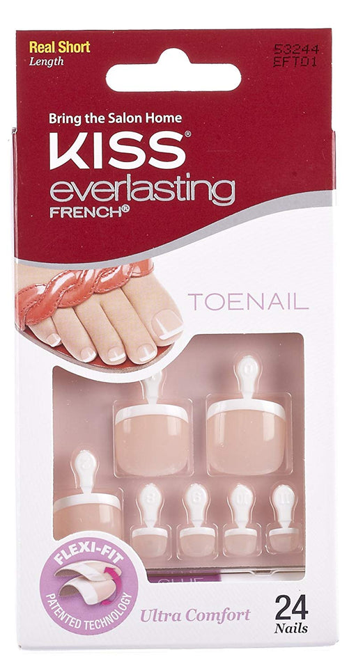 Kiss Products Everlasting French Kit de uñas de los pies sin límites, 0.07 libras