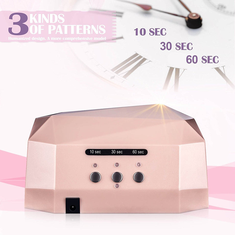 Perfect Summer Pro 36W LED/UV Nail Lamp Dryer for finger and Toe Nail Polish Curing Light for Gel Nail Polish (Champagne Color)