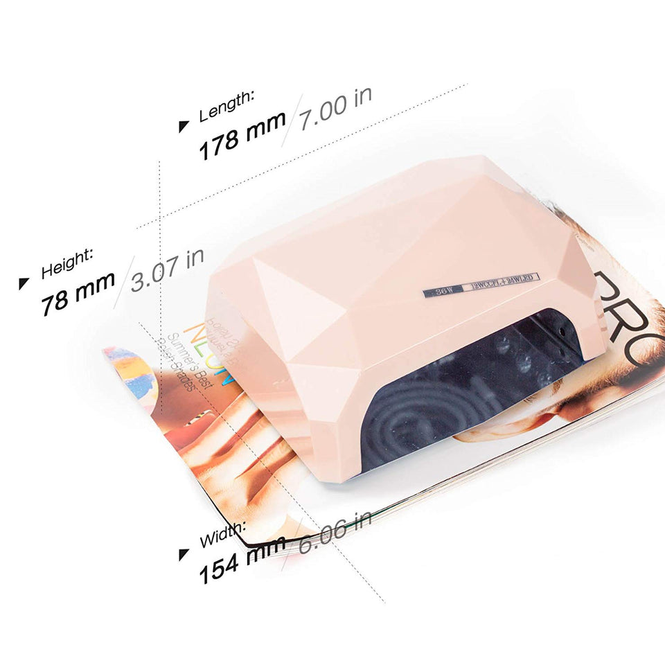 Perfect Summer Pro 36W LED/UV Nail Lamp Dryer for finger and Toe Nail Polish Curing Light for Gel Nail Polish (Champagne Color)