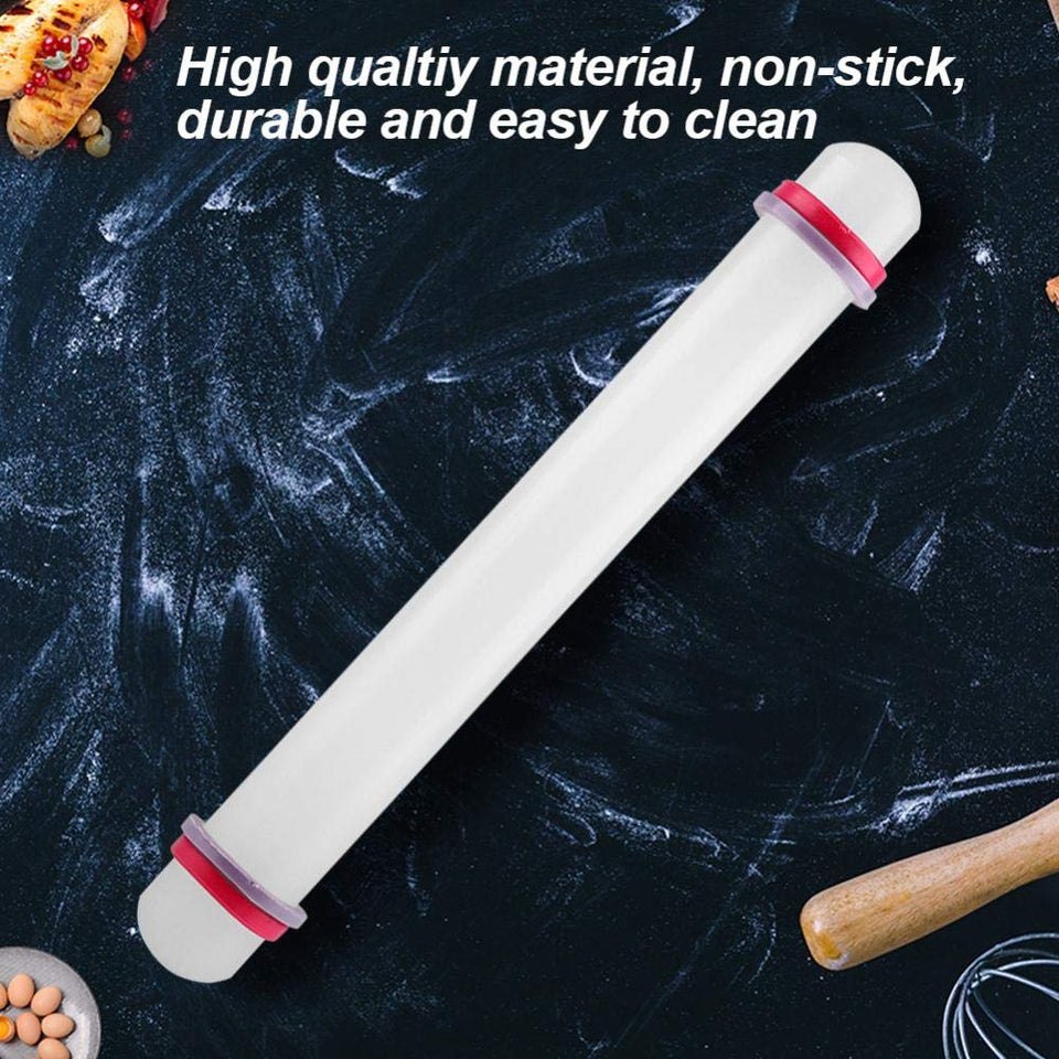 Rodillo, rodillo antiadherente profesional del plástico con el rodillo de la pasta del fondant del anillo para cocer los pernos rodantes de la pizza de la hornada