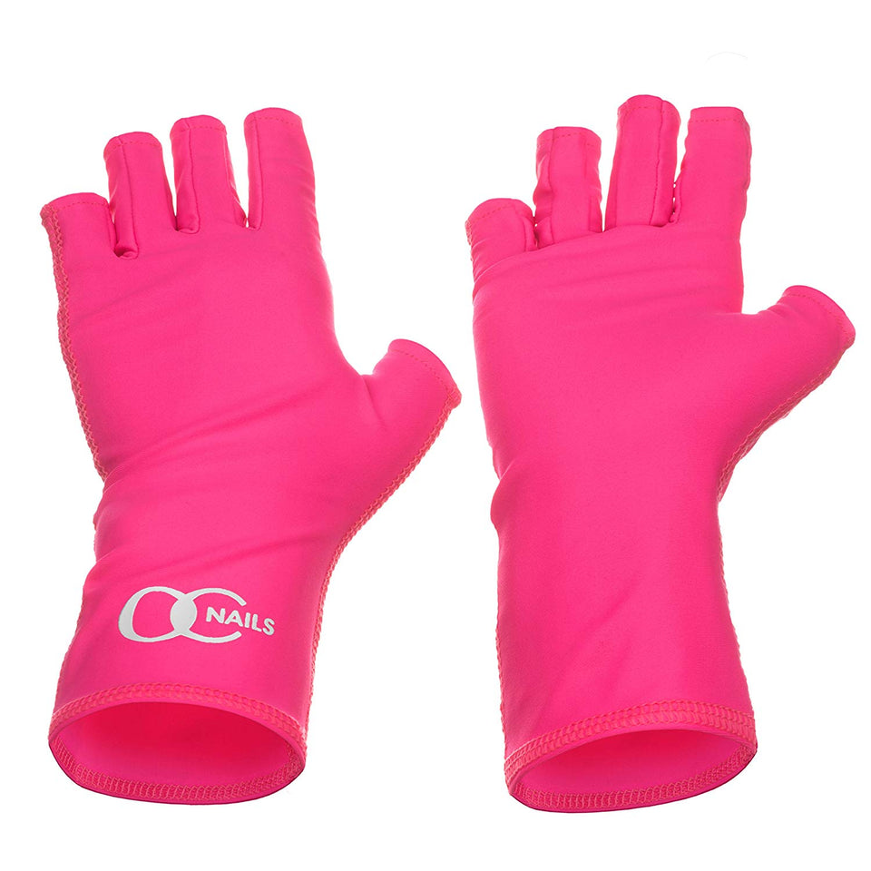 OC Nails Guante Protector de UV para la manicure de gel con UV / Lámparas LED (Color: Rosa Caliente)