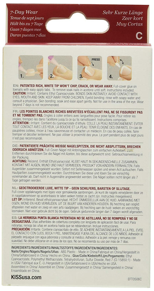 Kiss Products Everlasting French Kit de uñas de los pies sin límites, 0.07 libras