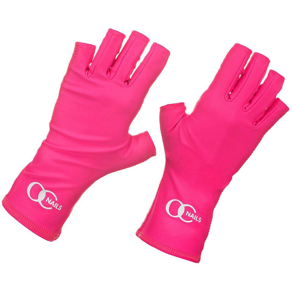 OC Nails Guante Protector de UV para la manicure de gel con UV / Lámparas LED (Color: Rosa Caliente)