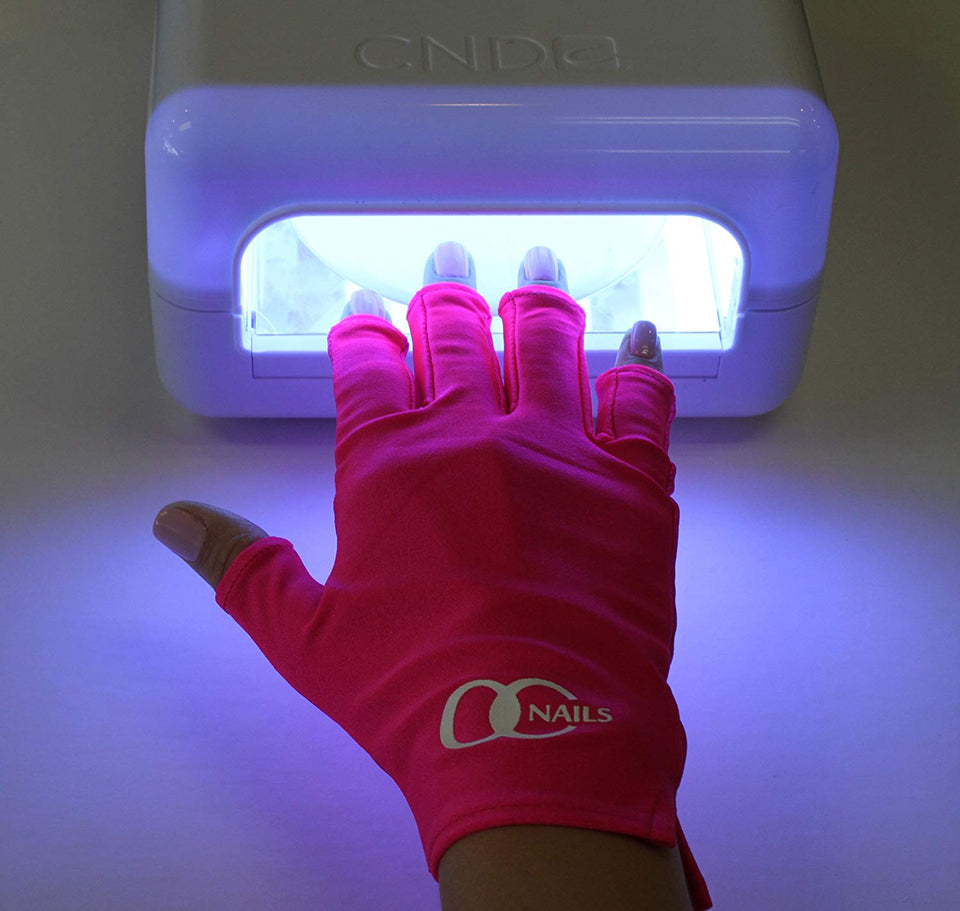 OC Nails Guante Protector de UV para la manicure de gel con UV / Lámparas LED (Color: Rosa Caliente)